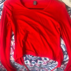 red long sleeve open back fits all sizes